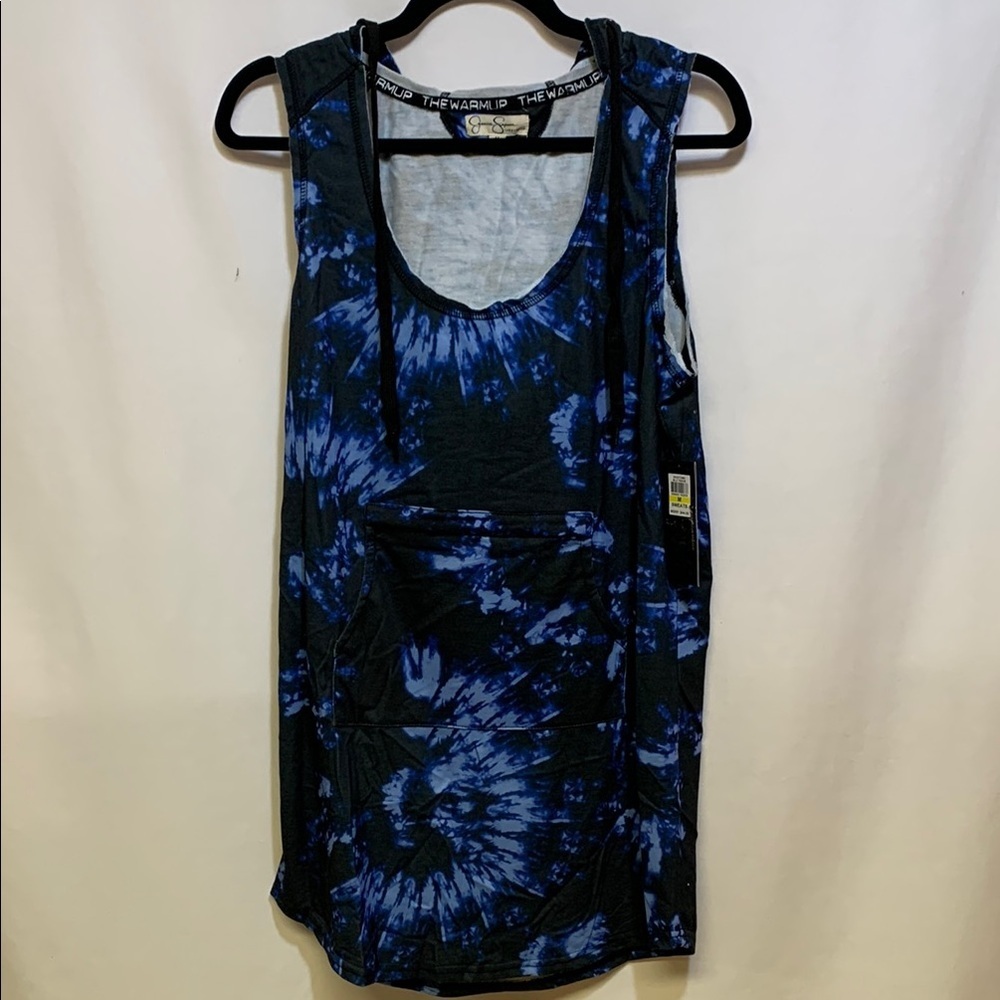 Jessica Simpson Blue Black Sleeveless Tank Top Dress
